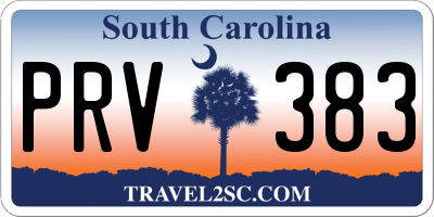 SC license plate PRV383