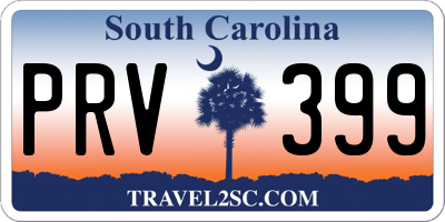 SC license plate PRV399
