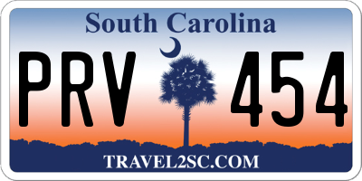 SC license plate PRV454