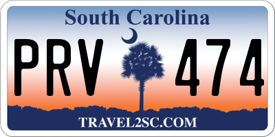 SC license plate PRV474