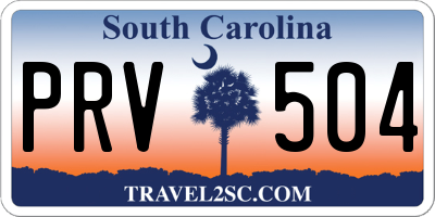 SC license plate PRV504