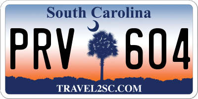 SC license plate PRV604