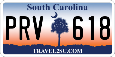 SC license plate PRV618