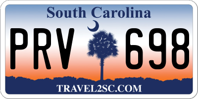 SC license plate PRV698