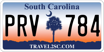 SC license plate PRV784