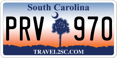 SC license plate PRV970