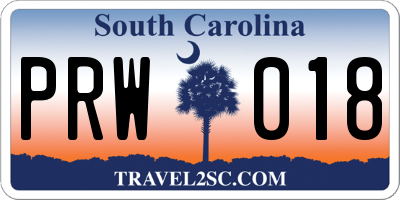 SC license plate PRW018