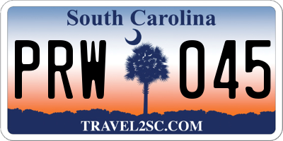 SC license plate PRW045