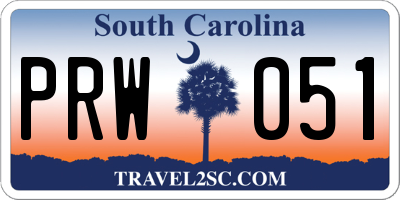 SC license plate PRW051