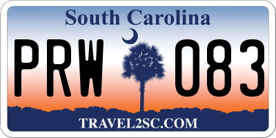 SC license plate PRW083
