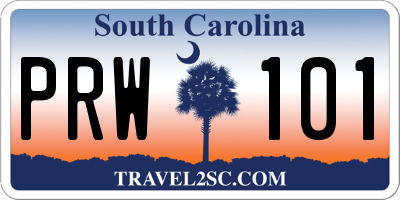 SC license plate PRW101