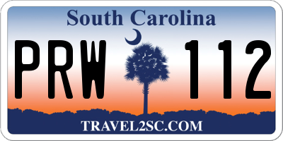 SC license plate PRW112