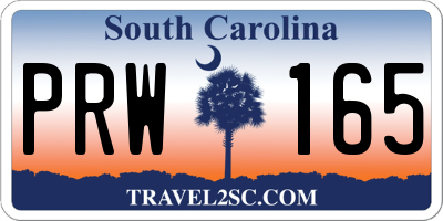 SC license plate PRW165