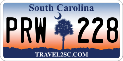 SC license plate PRW228