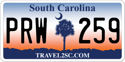 SC license plate PRW259