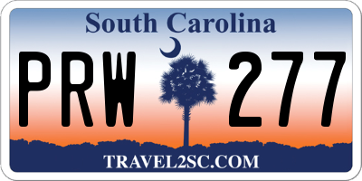 SC license plate PRW277