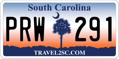 SC license plate PRW291