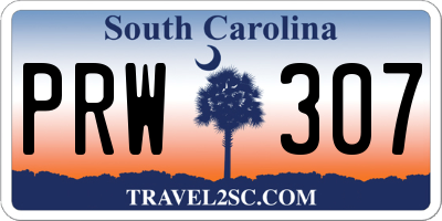 SC license plate PRW307