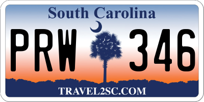 SC license plate PRW346