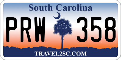 SC license plate PRW358