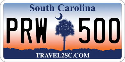 SC license plate PRW500