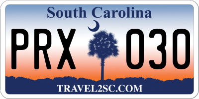 SC license plate PRX030