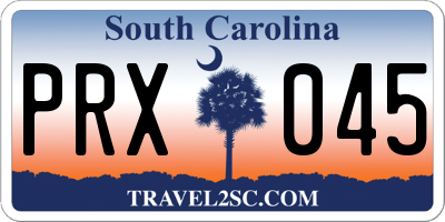 SC license plate PRX045