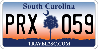 SC license plate PRX059
