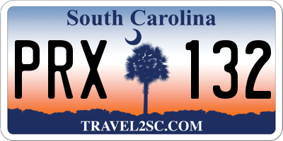 SC license plate PRX132