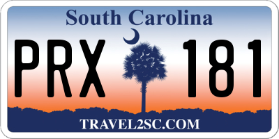 SC license plate PRX181