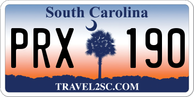 SC license plate PRX190
