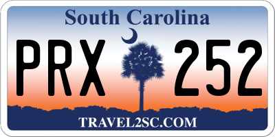 SC license plate PRX252