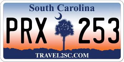 SC license plate PRX253