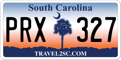SC license plate PRX327