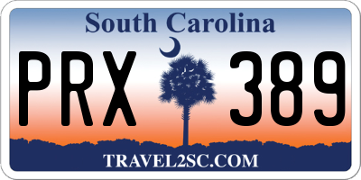 SC license plate PRX389