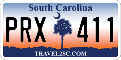 SC license plate PRX411
