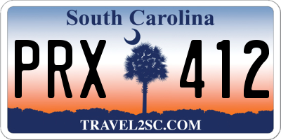 SC license plate PRX412