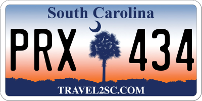 SC license plate PRX434