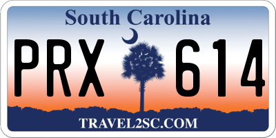 SC license plate PRX614