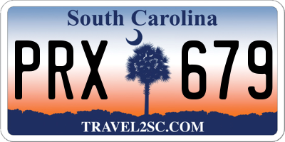 SC license plate PRX679