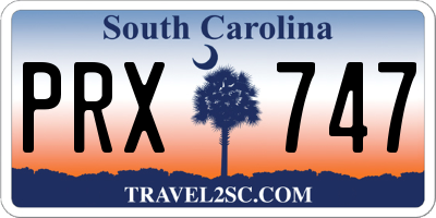 SC license plate PRX747