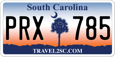 SC license plate PRX785