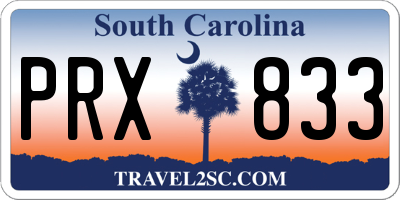 SC license plate PRX833