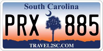 SC license plate PRX885