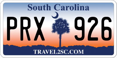SC license plate PRX926