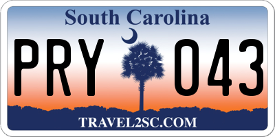 SC license plate PRY043