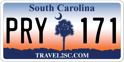 SC license plate PRY171