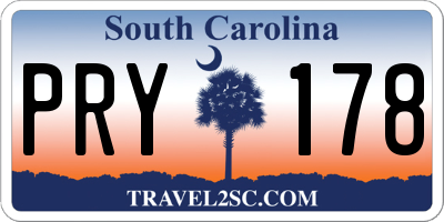 SC license plate PRY178