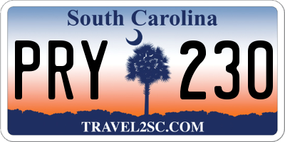 SC license plate PRY230