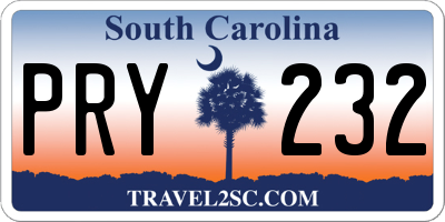SC license plate PRY232